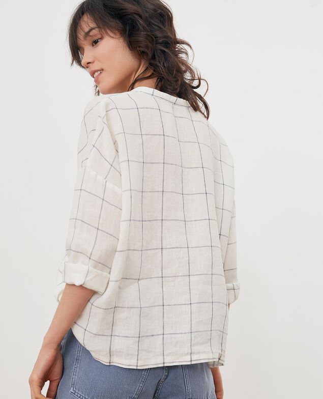 Leinenbluse Off white