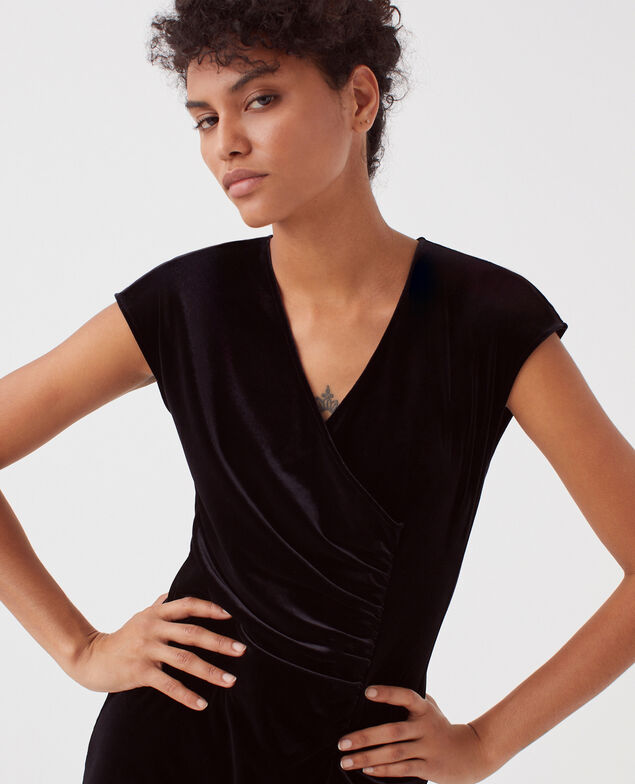 Langes Samtkleid H091 black beauty