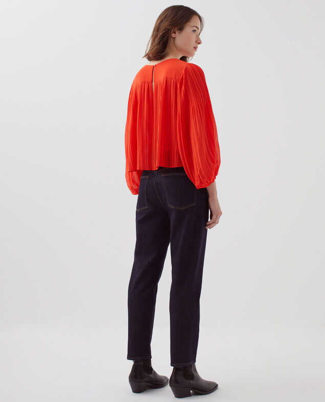 Fließende Plissee-Bluse I250 cherry tomato