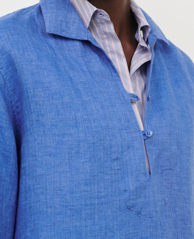 Matrosenbluse aus Leinen Indigo