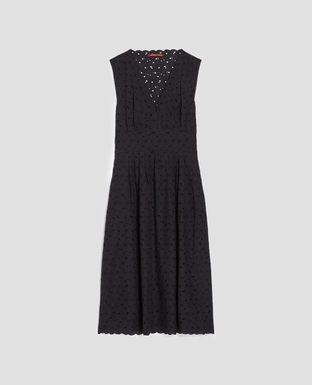 Langes Kleid mit Lochstickerei H091 black beauty