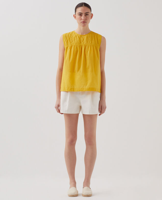 Ärmelloses Top aus Baumwollvoile J450 ceylon yellow