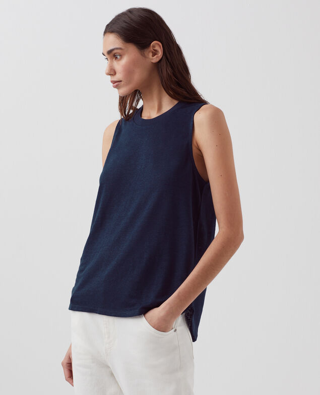 MARCELLE - Top aus Leinen H695 night sky