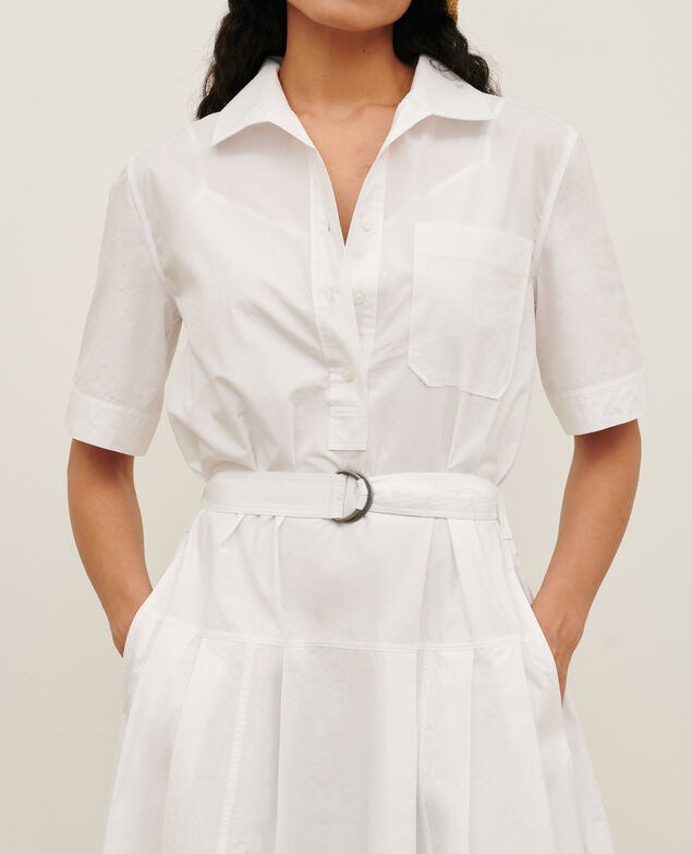 Midi-Kleid aus Baumwolle 0007 white 3sdr041c12