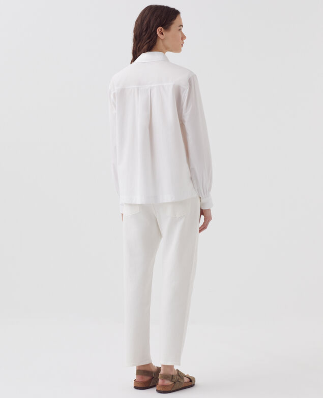 Weite Bluse aus Baumwolle H003 white