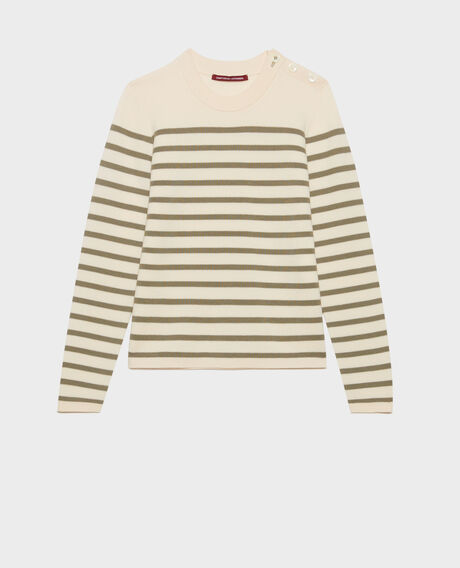 MADDY - Pullover aus Merinowolle im Marinelook 0561 vetiver stripes 2wju244w21
