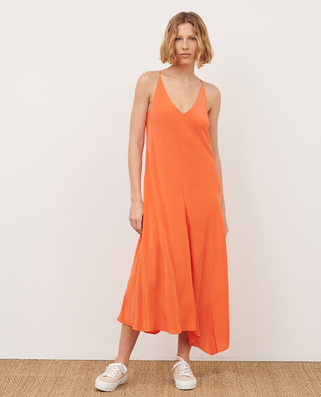 Asymmetrisches Kleid mit fließendem Fall 0250 tiger lily orange 3sdr294v02