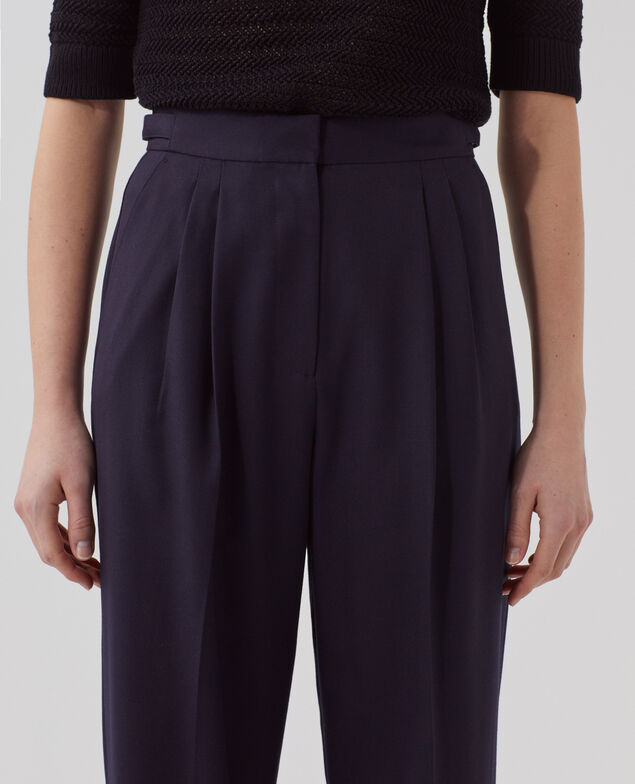 CAMILLE – Wollhose mit Steppfalten H695 night sky