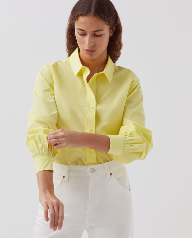 Weite Bluse aus Baumwolle H431 blazing yellow