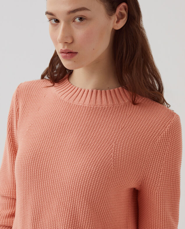 Pullover mit Rundhalsausschnitt aus Baumwolle H111 shell coral