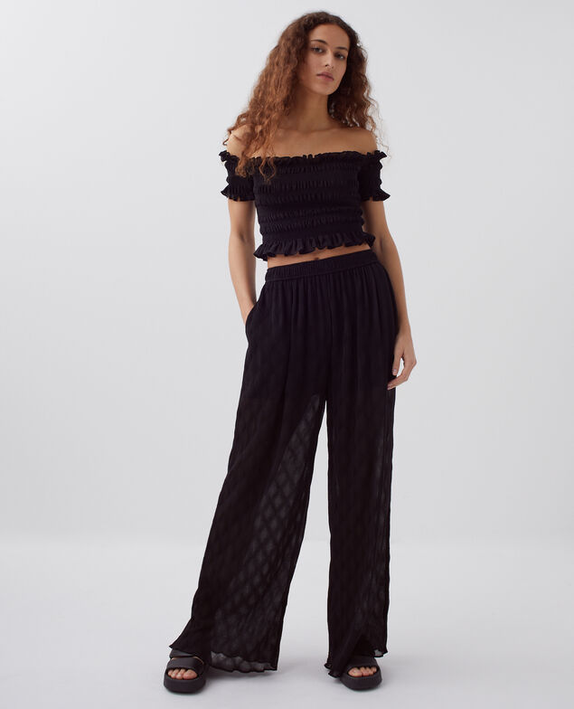 Weite fließende Hose H091 black beauty