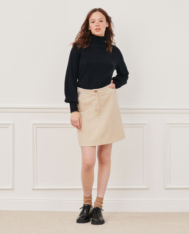 Feiner Pullover aus 3D-Kaschmir mit Stehkragen Black beauty