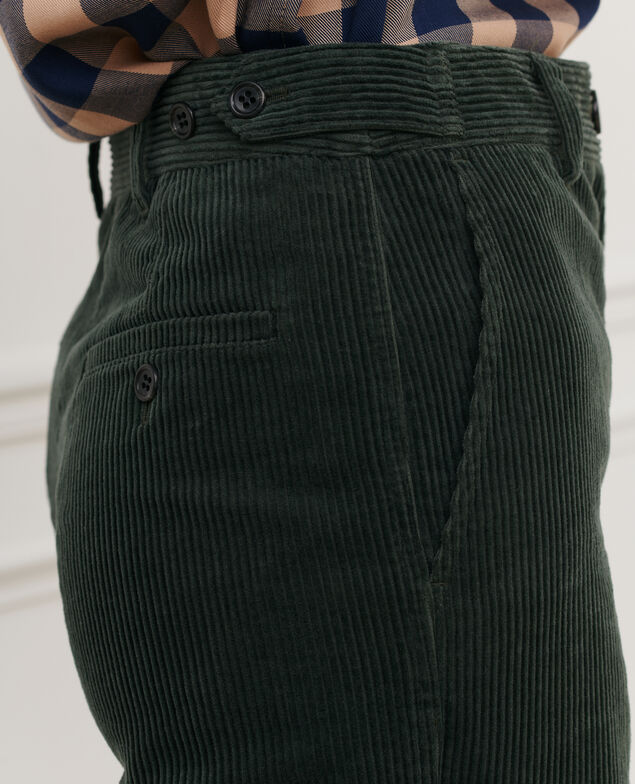BLANDINE - Gerade Hose aus Cord 8817 58 darkgreen