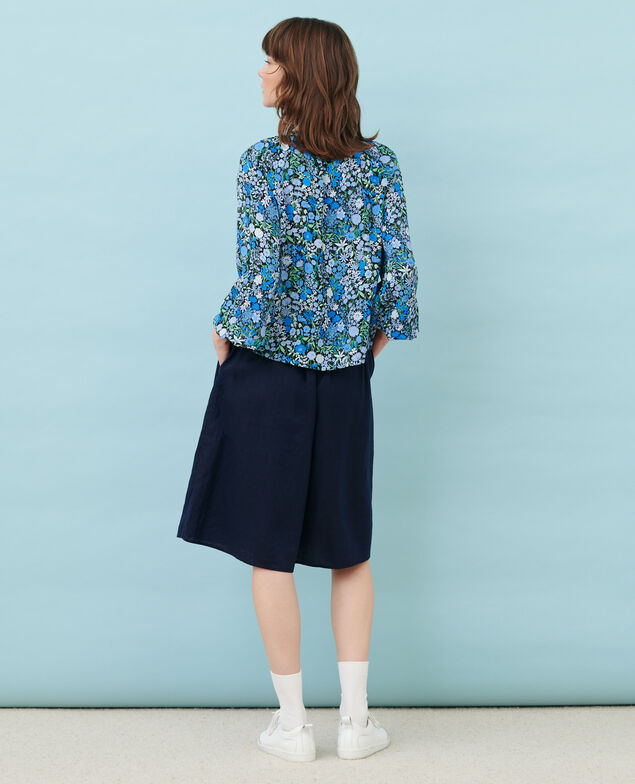 Weite gemusterte Bluse 98 print blue