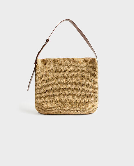Handgehäkelte Basttasche aus Papier 7003 30 natural 3sba078