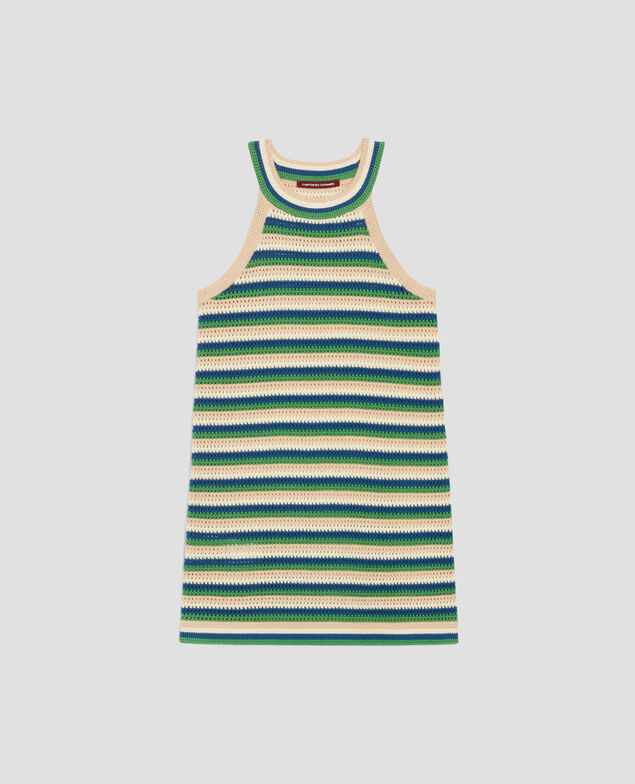 Kurzes Kleid aus Häkelstrick H543 st multic green