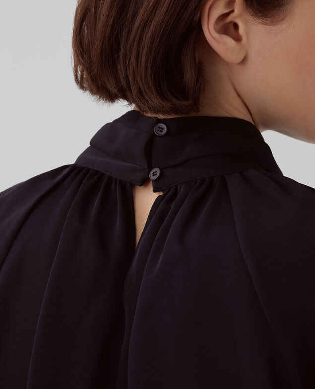 Fließend fallende Bluse mit seidigem Griff H091 black beauty
