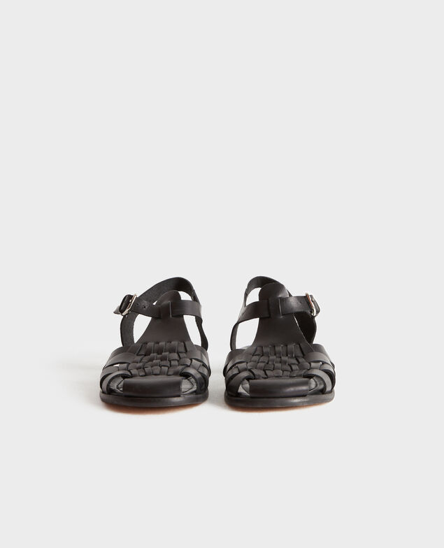 Flechtsandalen aus Leder 8853 09 black