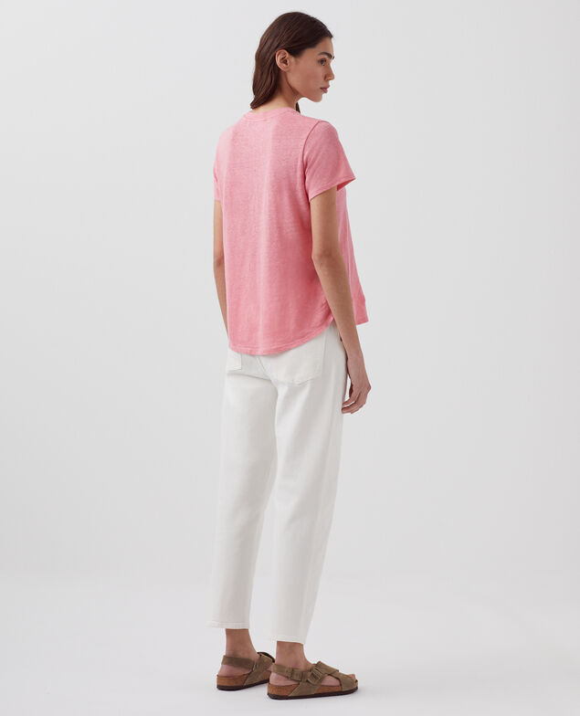 AMANDINE - T-Shirt mit Rundhalsausschnitt aus Baumwolle H110 lantana