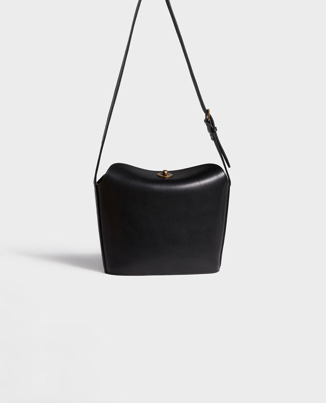 Lederhandtasche mit kurzem Schultergurt Black beauty