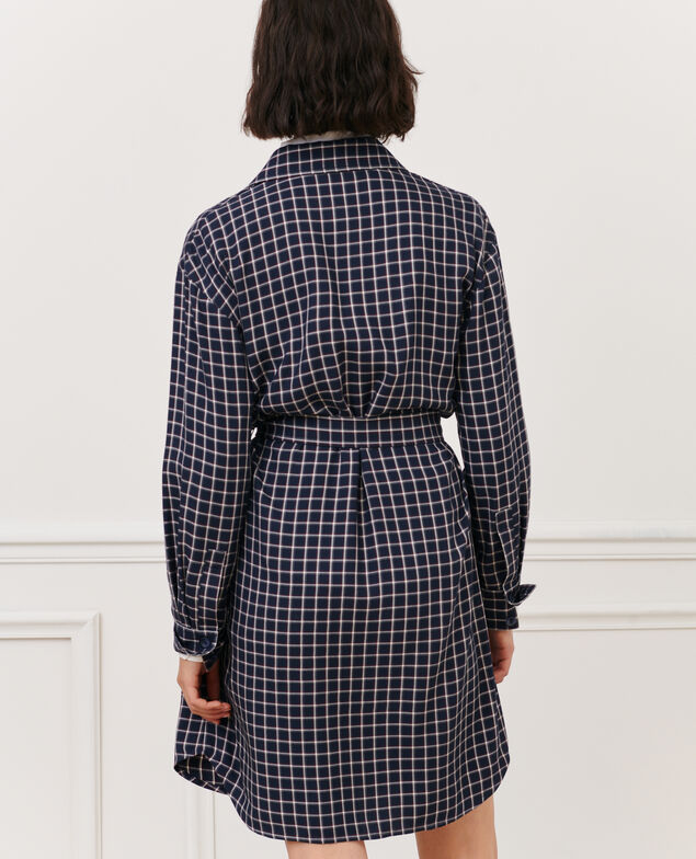 Kariertes Hemdkleid 8869 69 navy check 2wdr277v13