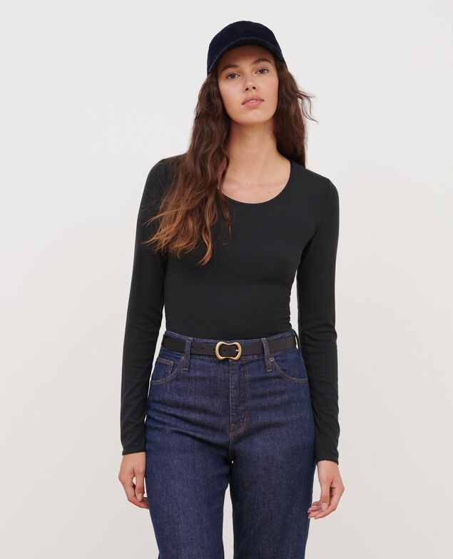 Enganliegendes T-Shirt A091 black