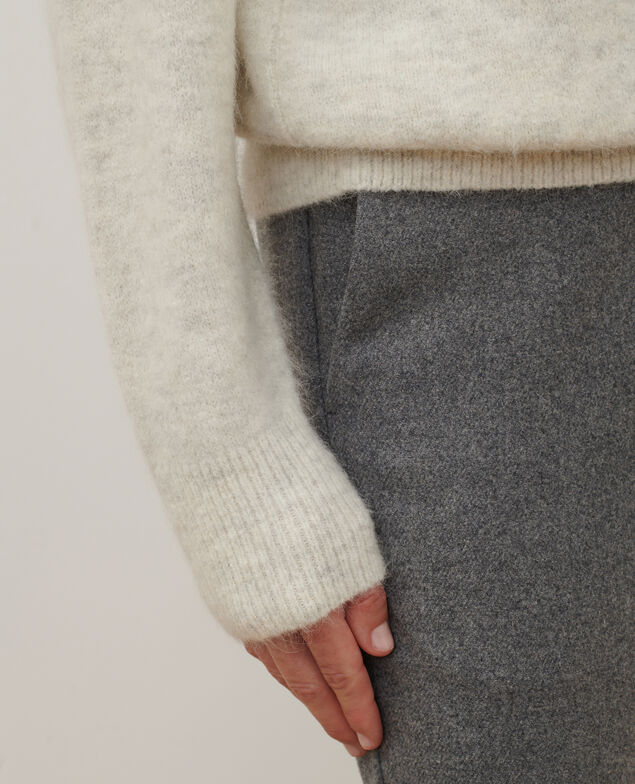 Pullover aus Alpakamischwolle A009 white knit
