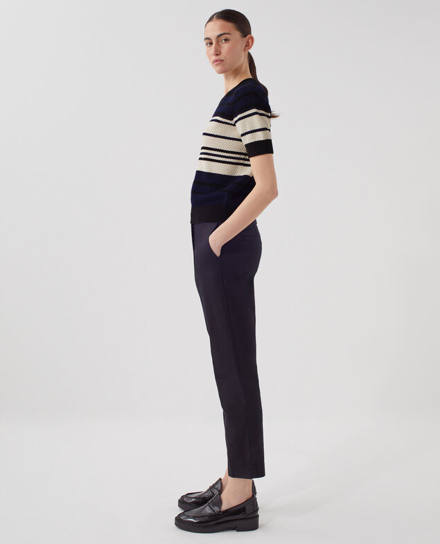 Kurzärmliger Pullover aus Baumwolle J695 st ecru navy