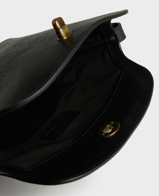 Lederhandtasche mit kurzem Schultergurt Black beauty