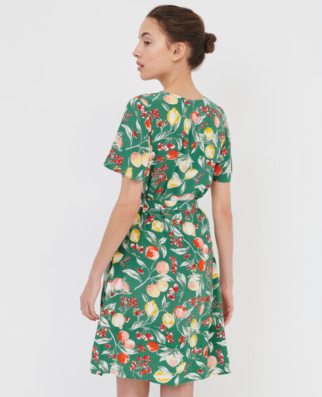 LAËTITIA - Kurzes Kleid mit fließendem Fall 103 print green 2sdr358v02