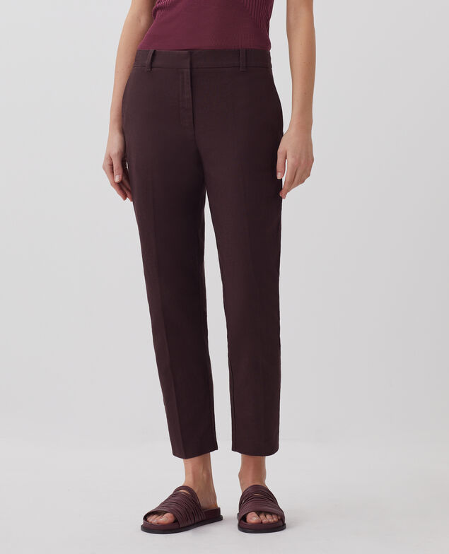 MARGUERITE - Zigarettenhose J790 chocolate plum