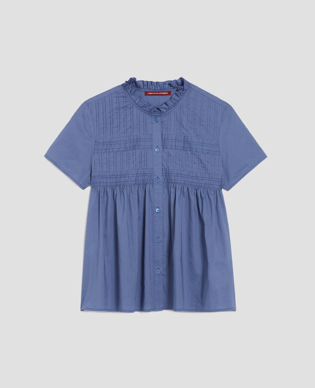 Bluse mit kurzen Ärmeln I640 gray blue