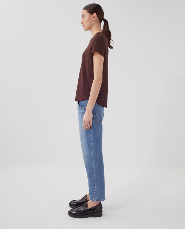 AMANDINE - T-Shirt mit Rundhalsausschnitt aus Baumwolle U190 wine
