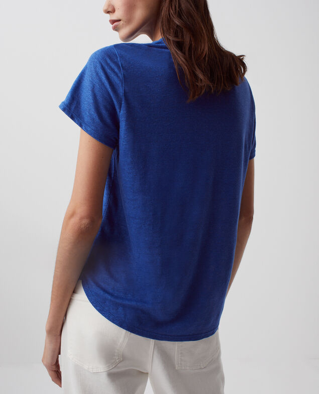 AMANDINE - T-Shirt mit Rundhalsausschnitt aus Baumwolle H660 sodalite blue