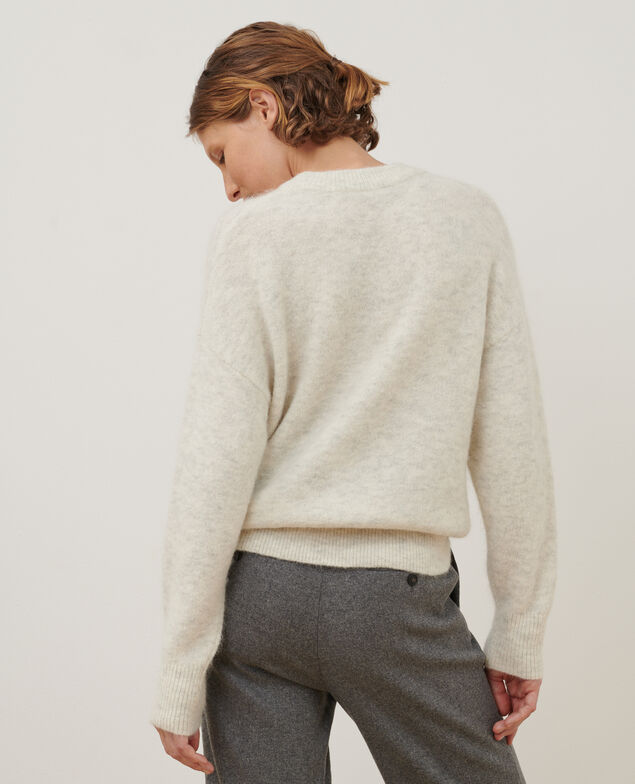 Pullover aus Alpakamischwolle A009 white knit