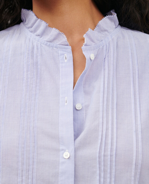 Baumwollbluse 0612 blue mini stripes
