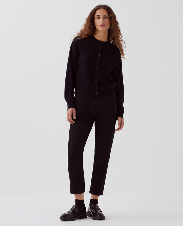 Cardigan mit Zierstrick H091 black beauty