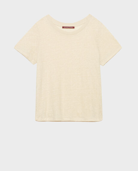 AMANDINE - T-Shirt mit Rundhalsausschnitt aus Leinen