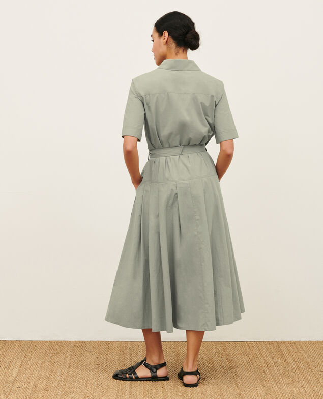 Midi-Kleid aus Baumwolle 0560 vetiver