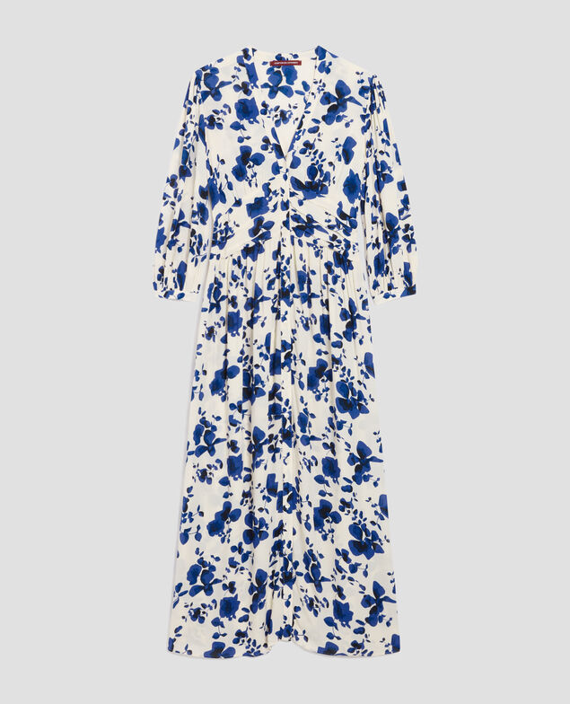 Langes fließendes Kleid I302 floral white