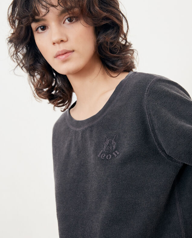 Umgekrempeltes Leon-Sweatshirt Noir