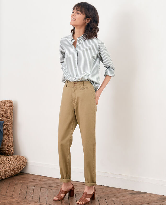 Gestreifte Oversize-Bluse Sage stripes