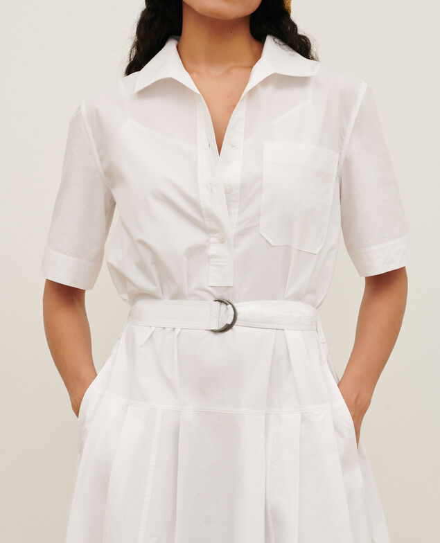Midi-Kleid aus Baumwolle 0007 white