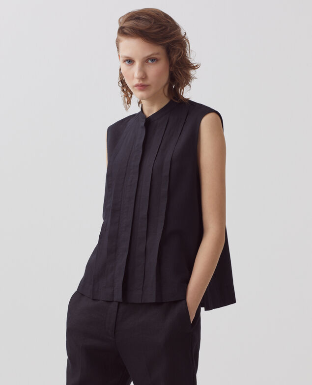 Ärmellose Bluse H091 black beauty