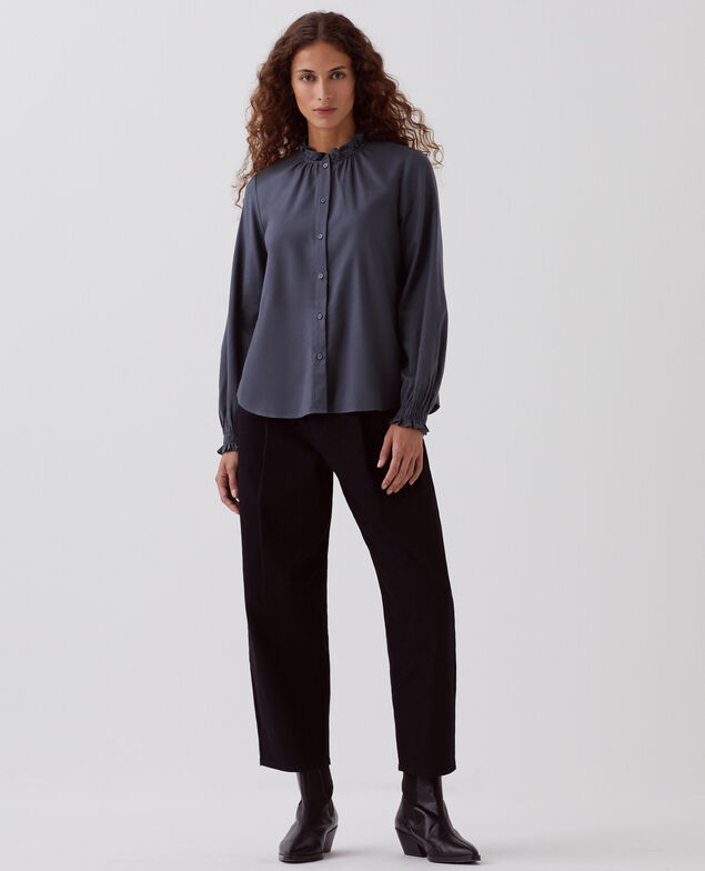 Bluse mit Volant-Kragen I083 odyssey gray