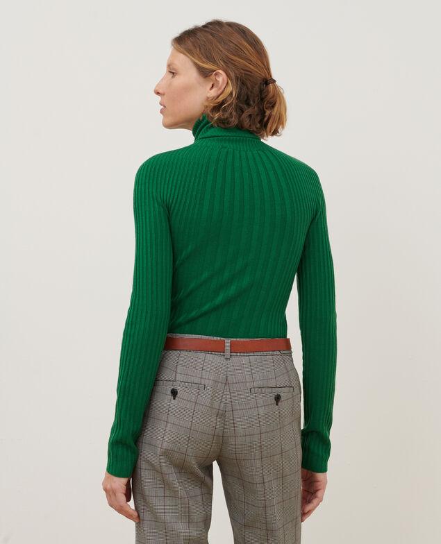 Pullover mit Rollkragen aus Merinowolle A541 bright green knit 3wju078w20