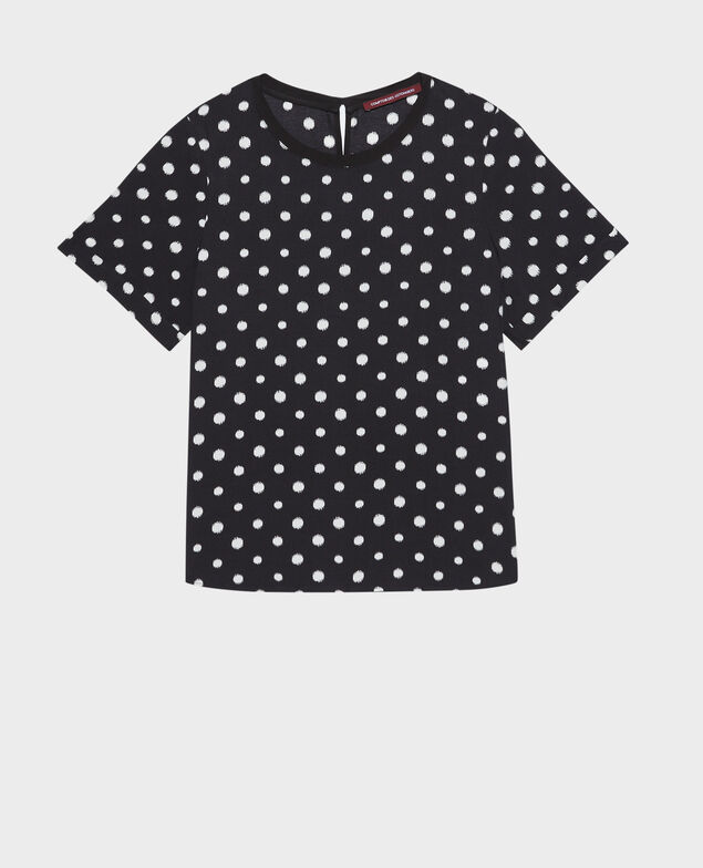 T-Shirt mit Pünktchenmuster 95 print black