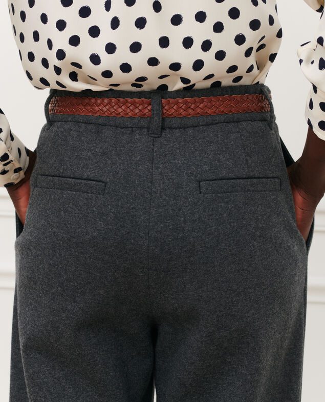 Zigarettenhose aus Woll-Jersey 8897 04 gray