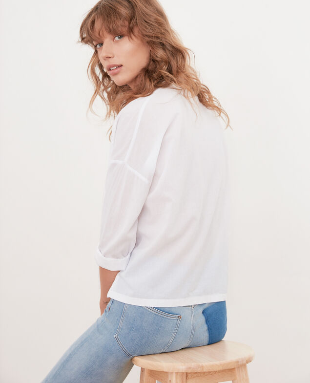 Weite Bluse Blanc
