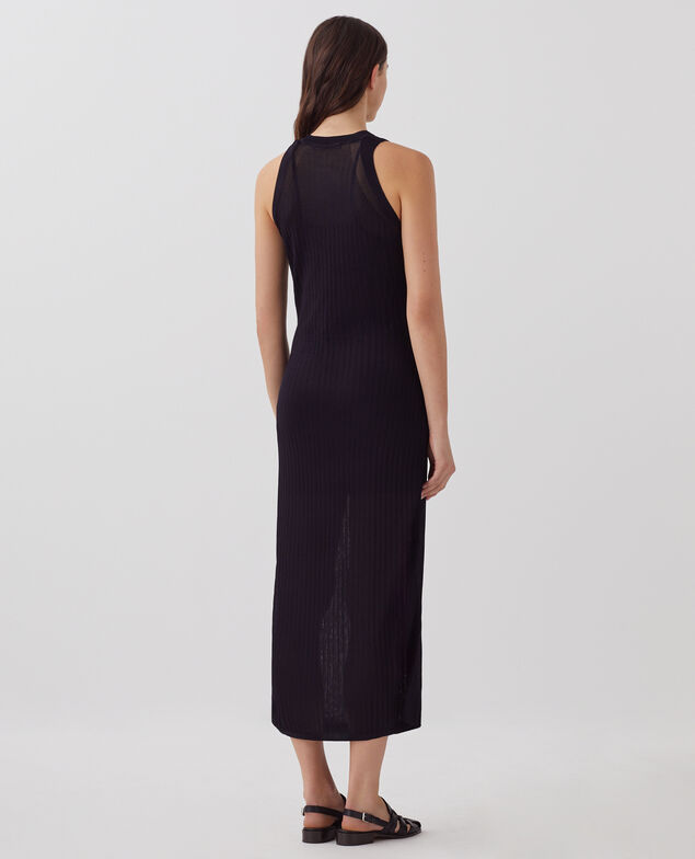 Langes Rippstrickkleid H695 night sky